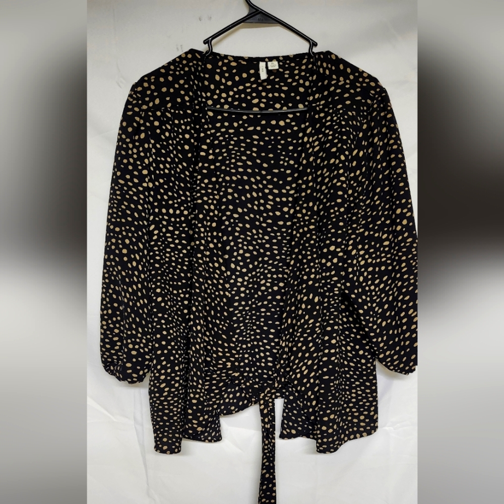 Black and Tan Polka Dot Cardigan